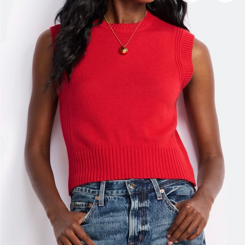 ❤️ Pistola Leandra Sweater Vest | Modern Red Knit